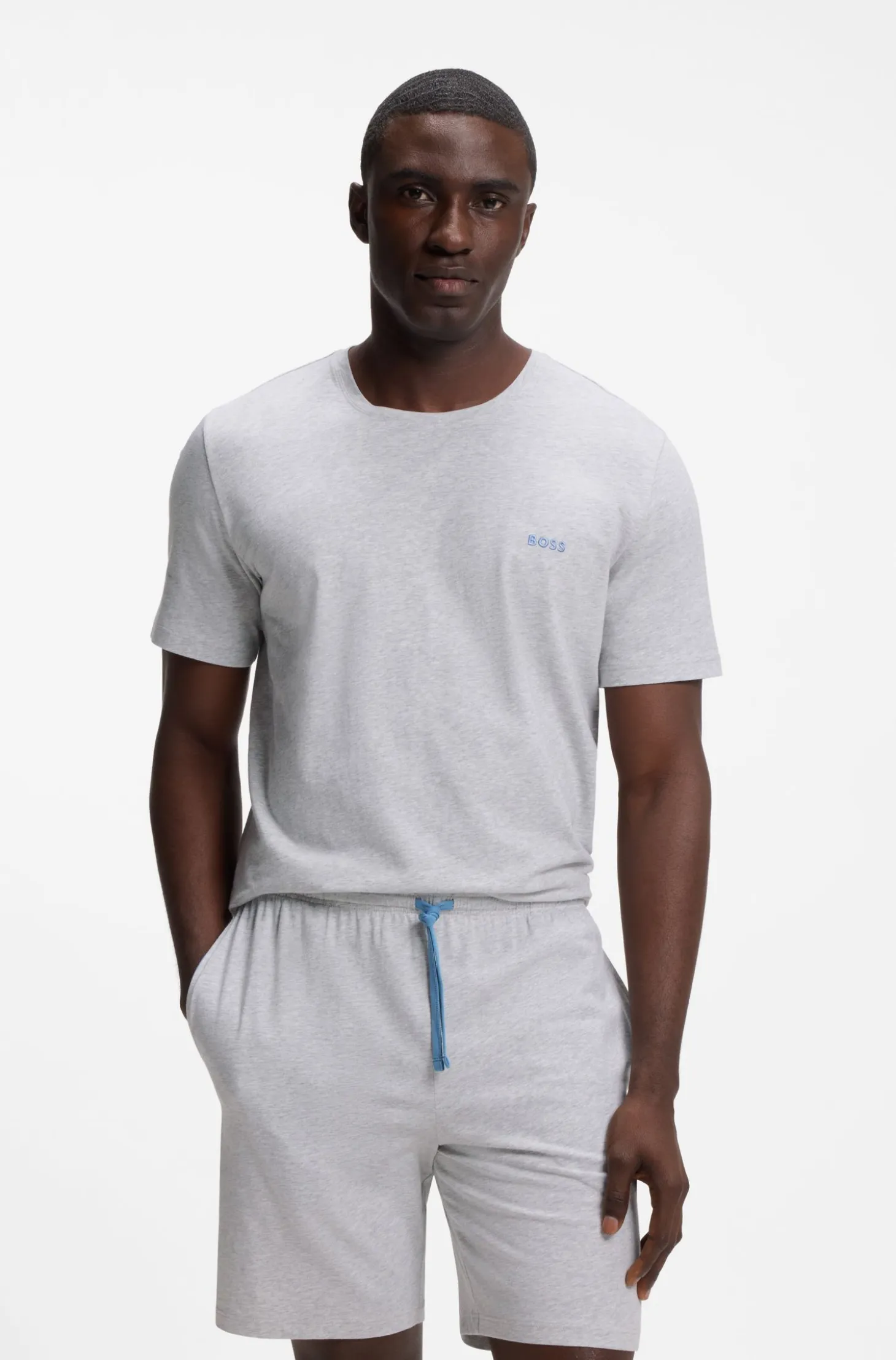 Logo-embroidered T-shirt in stretch cotton