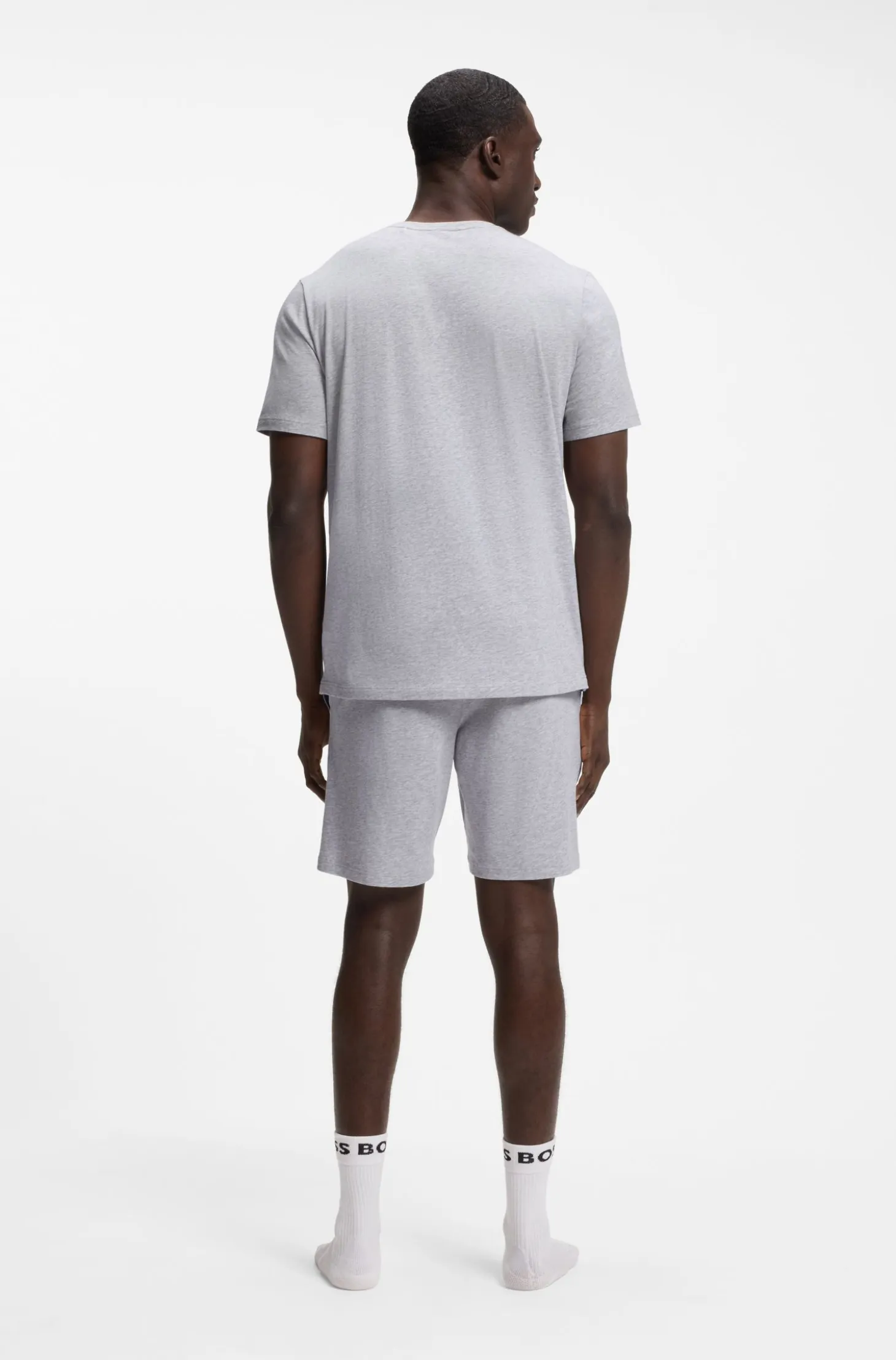 Logo-embroidered T-shirt in stretch cotton