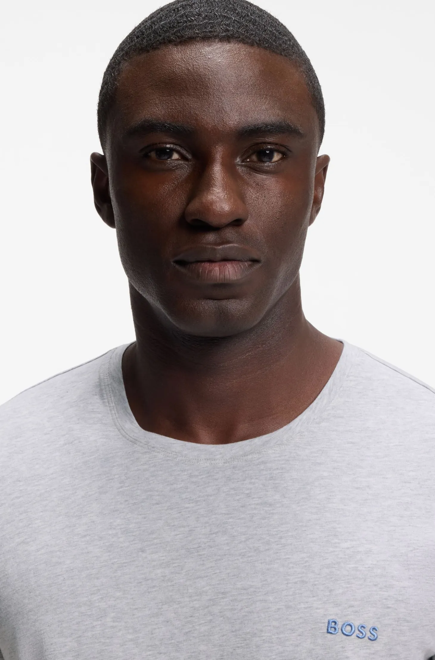 Logo-embroidered T-shirt in stretch cotton