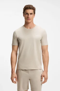 Logo-embroidered T-shirt in stretch cotton