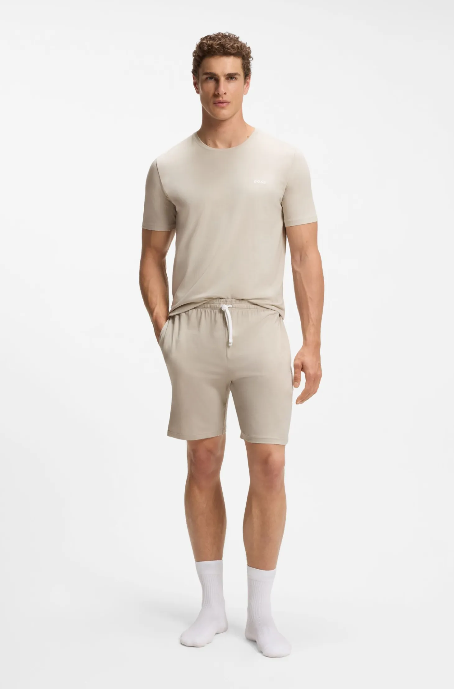 Logo-embroidered T-shirt in stretch cotton