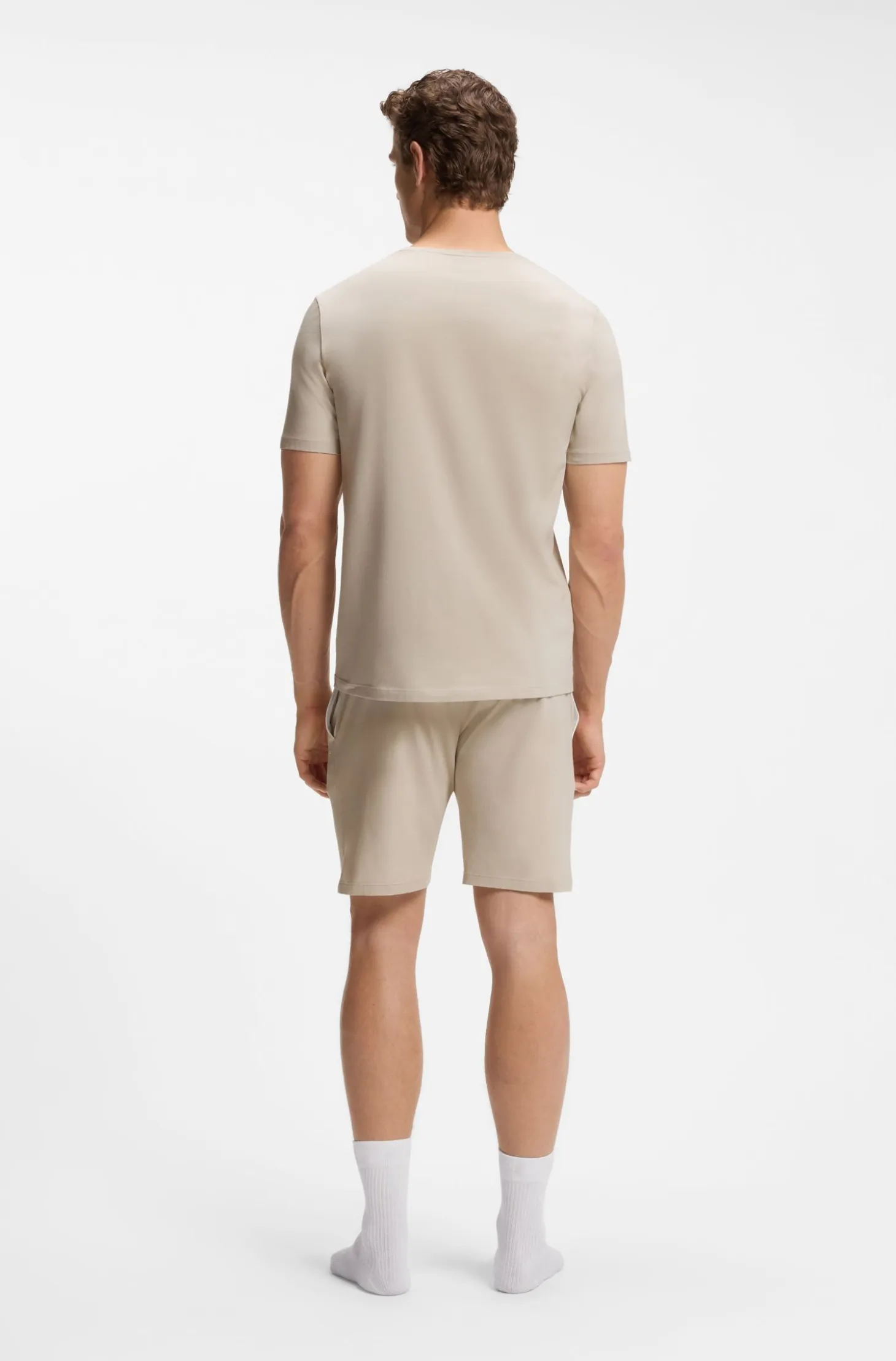 Logo-embroidered T-shirt in stretch cotton