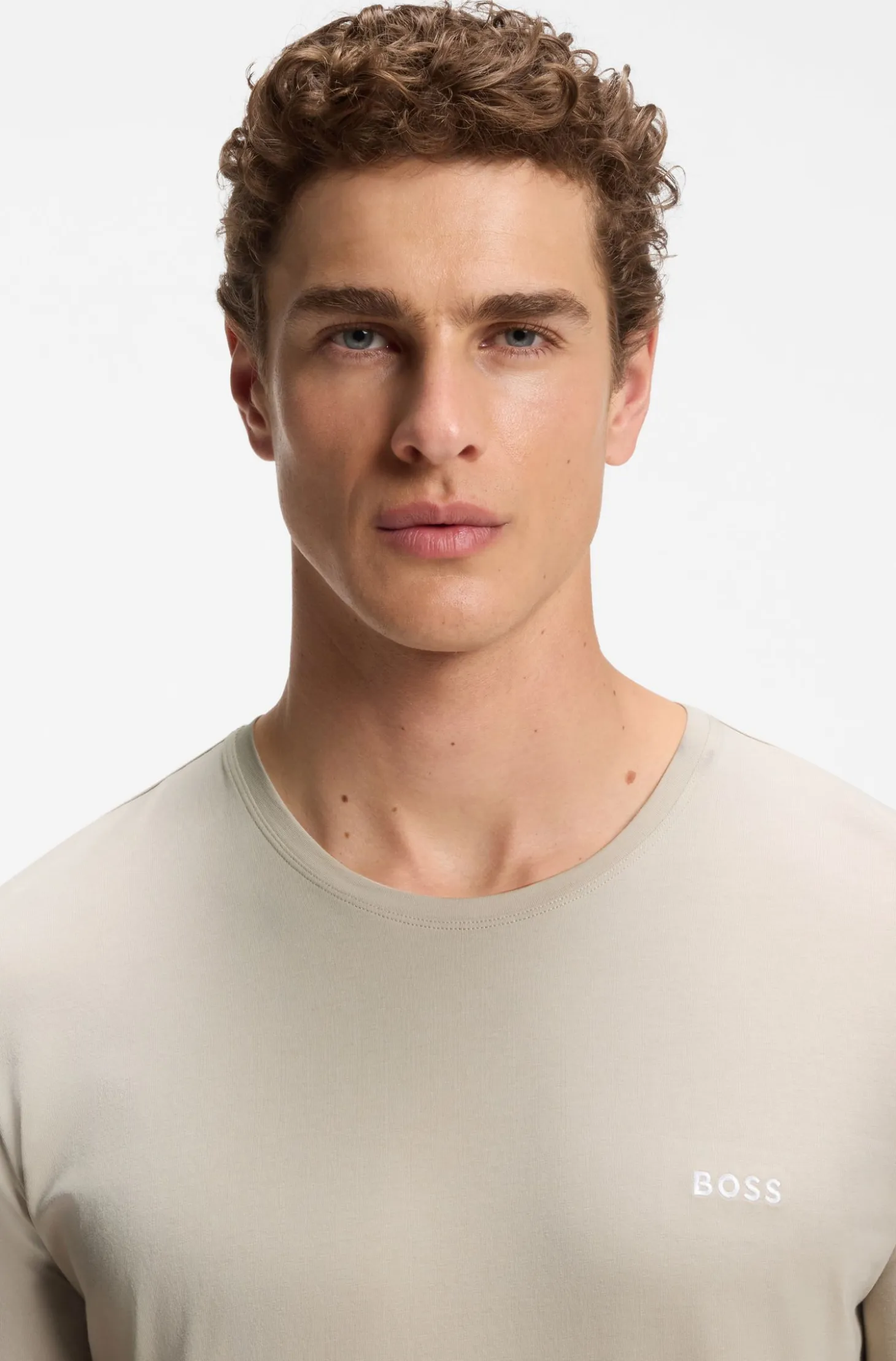 Logo-embroidered T-shirt in stretch cotton