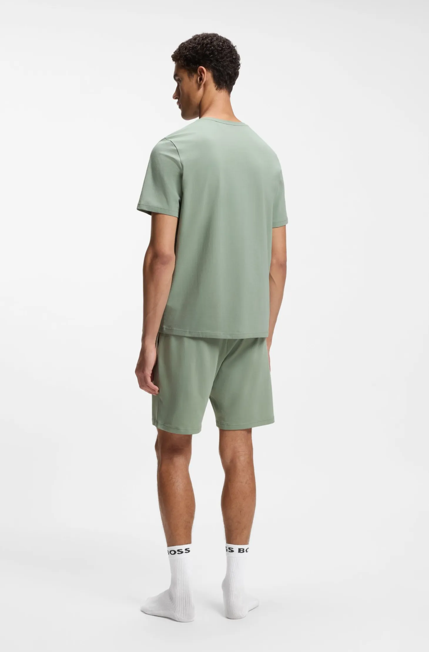 Logo-embroidered T-shirt in stretch cotton