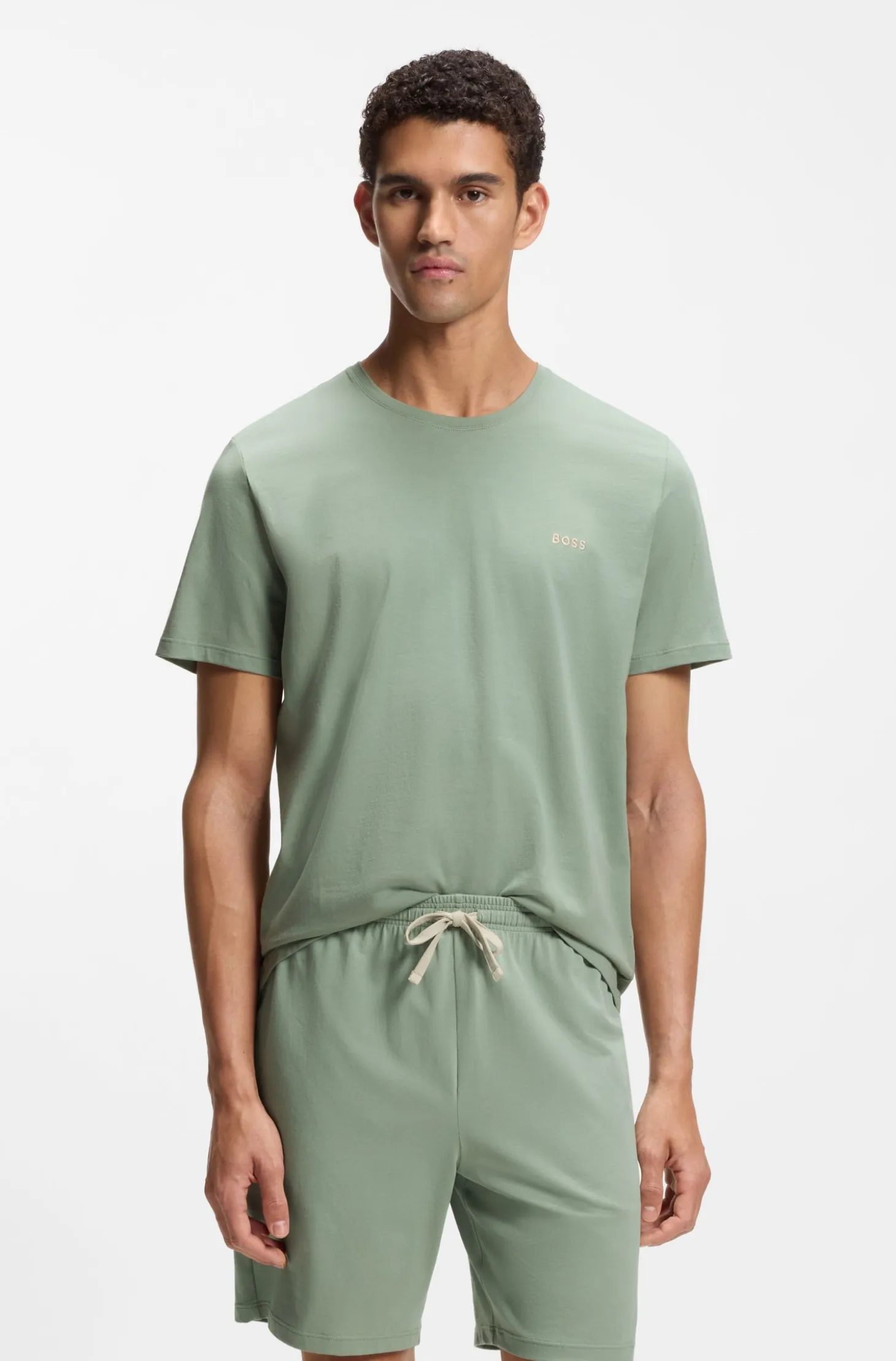 Logo-embroidered T-shirt in stretch cotton