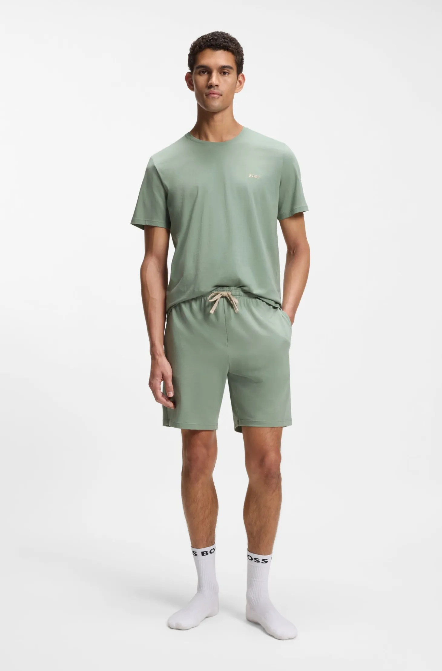 Logo-embroidered T-shirt in stretch cotton