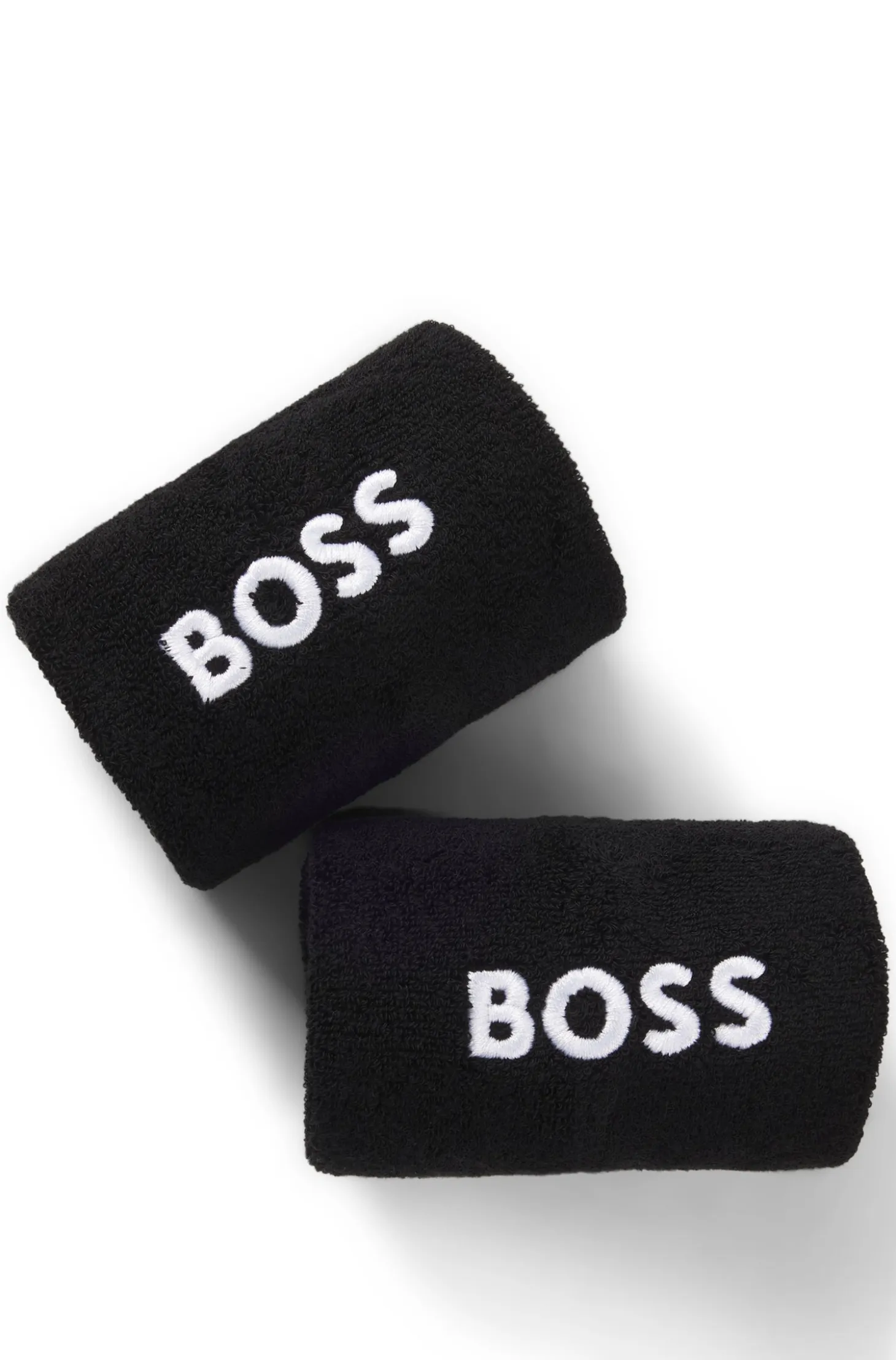 Logo-embroidered wristband pair in cotton-blend terry