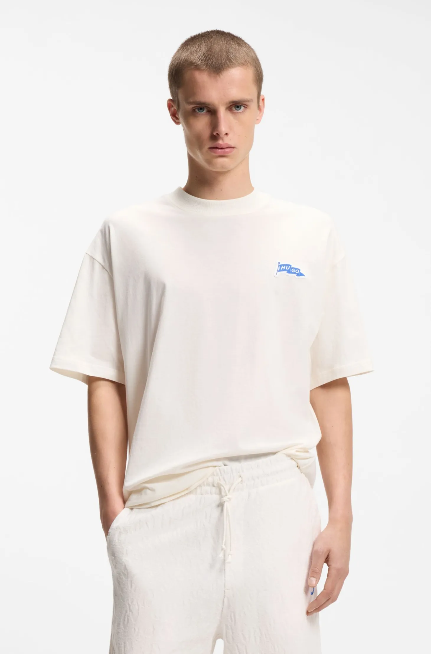 Logo-flag T-shirt in cotton jersey