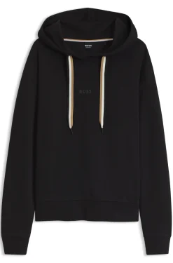 Logo hoodie with signature-stripe cords