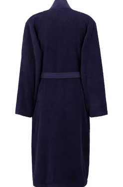 Logo-lapel dressing gown in long-fibre cotton