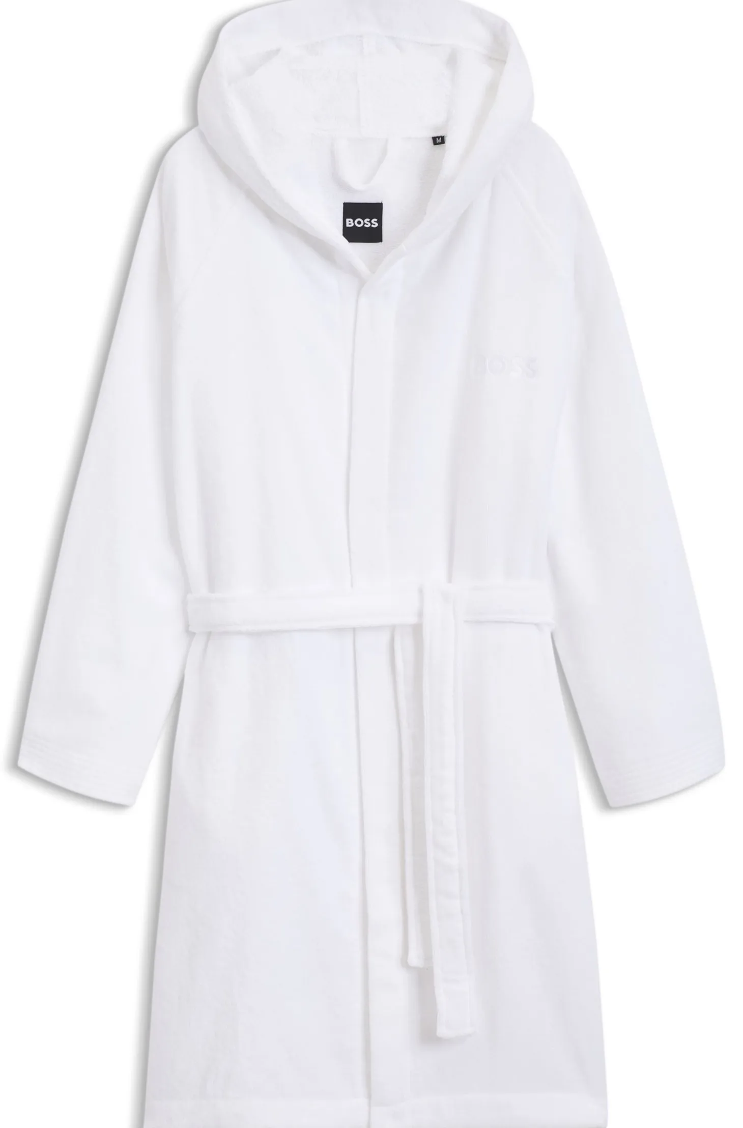 Logo-lapel dressing gown in long-fibre cotton