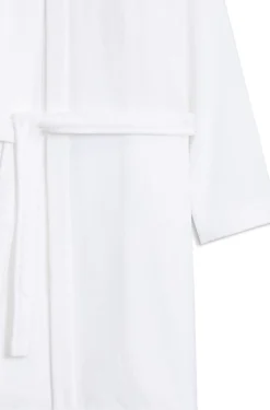 Logo-lapel dressing gown in long-fibre cotton