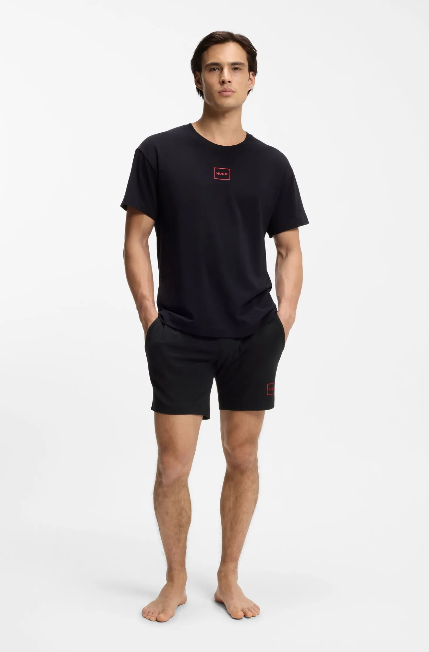 Logo-print loungewear shorts in stretch cotton