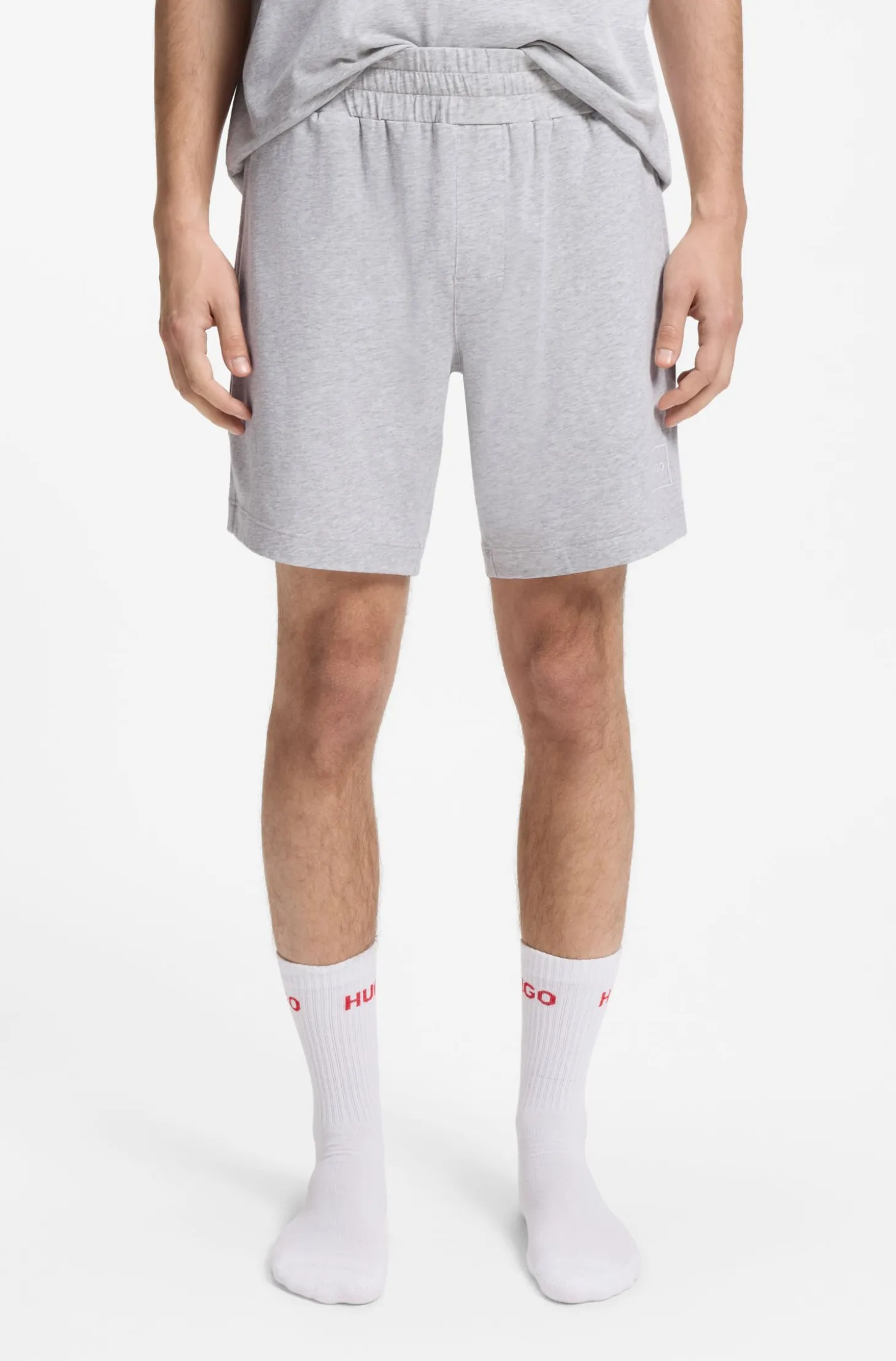 Logo-print loungewear shorts in stretch cotton