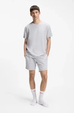 Logo-print loungewear shorts in stretch cotton