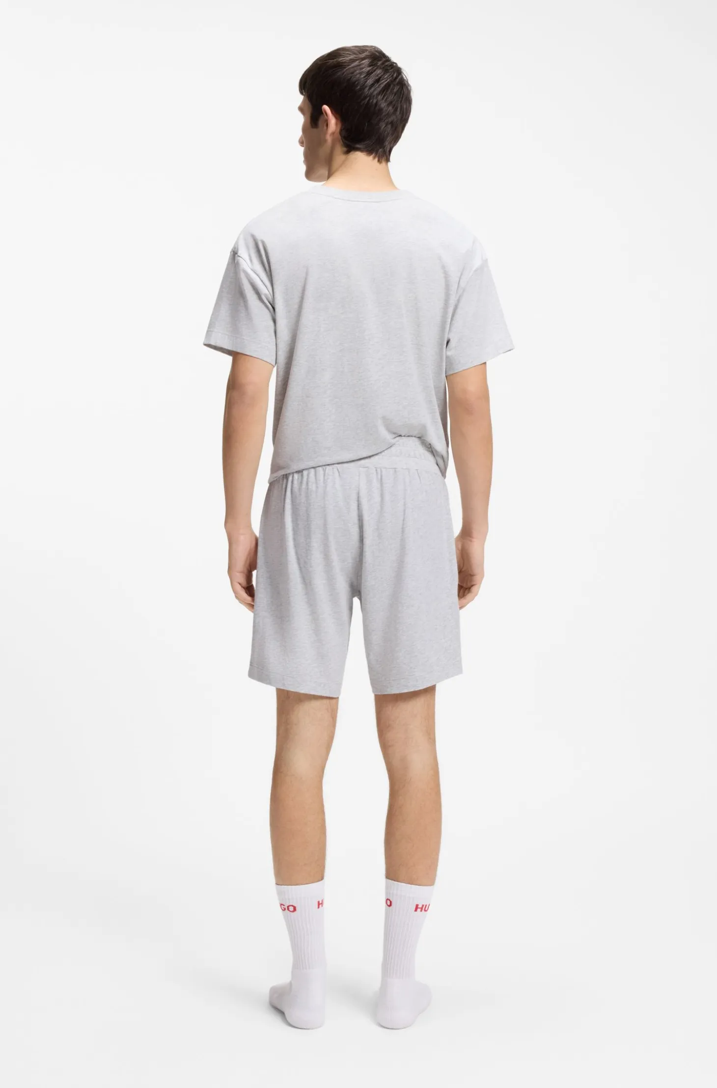 Logo-print loungewear shorts in stretch cotton