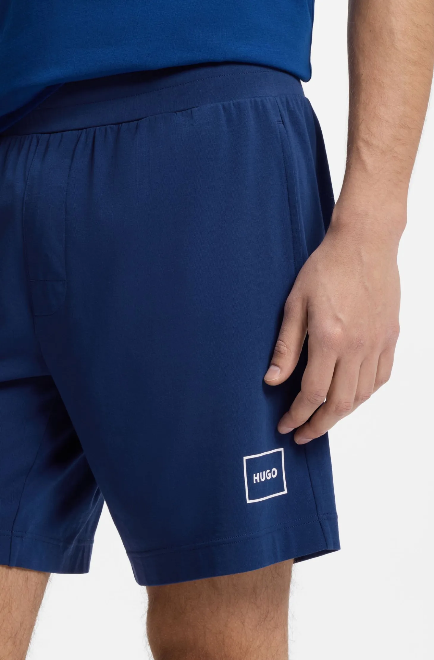 Logo-print loungewear shorts in stretch cotton