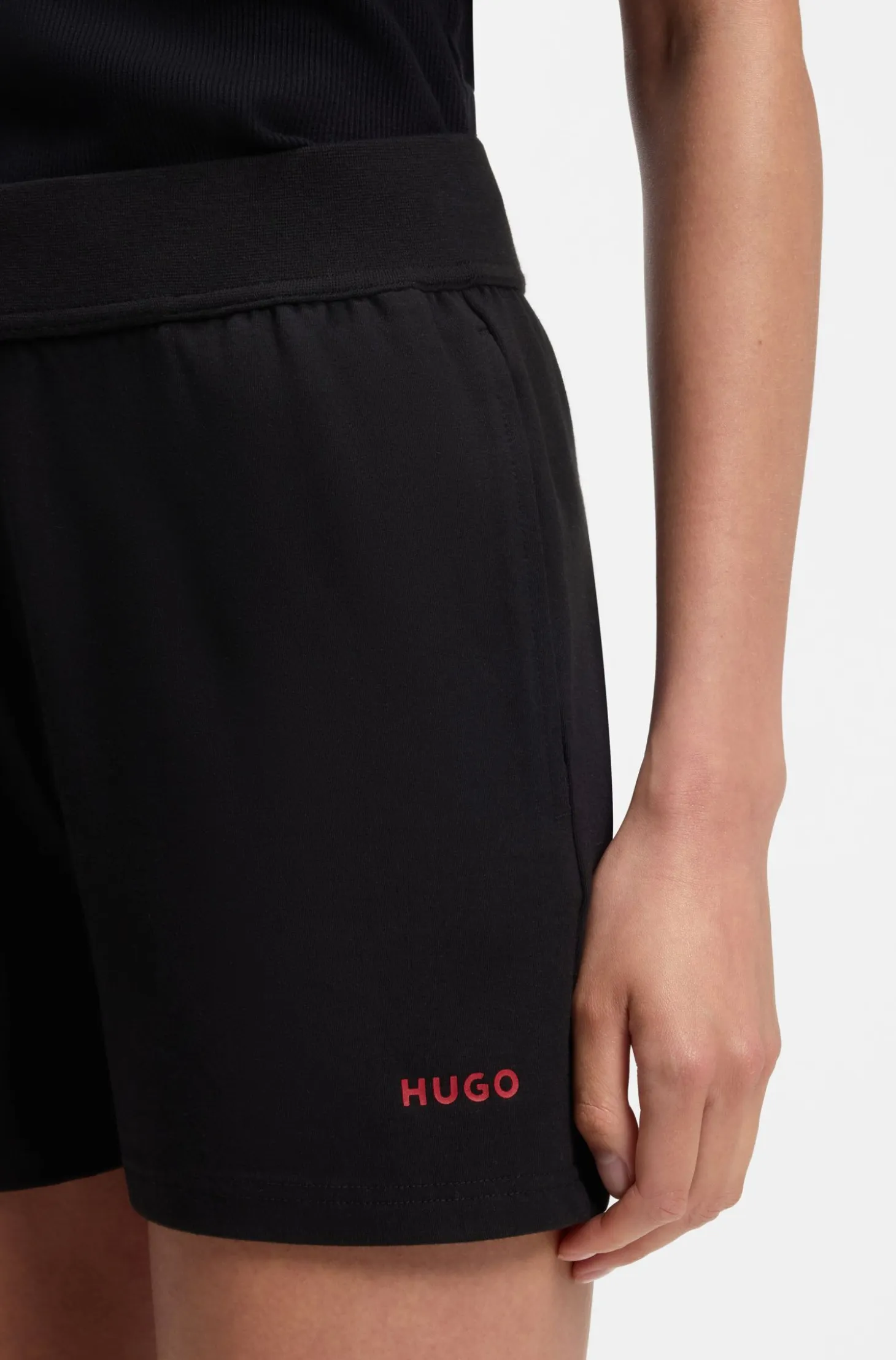 Logo-print shorts in stretch fabric