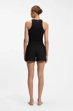 Logo-print shorts in stretch fabric