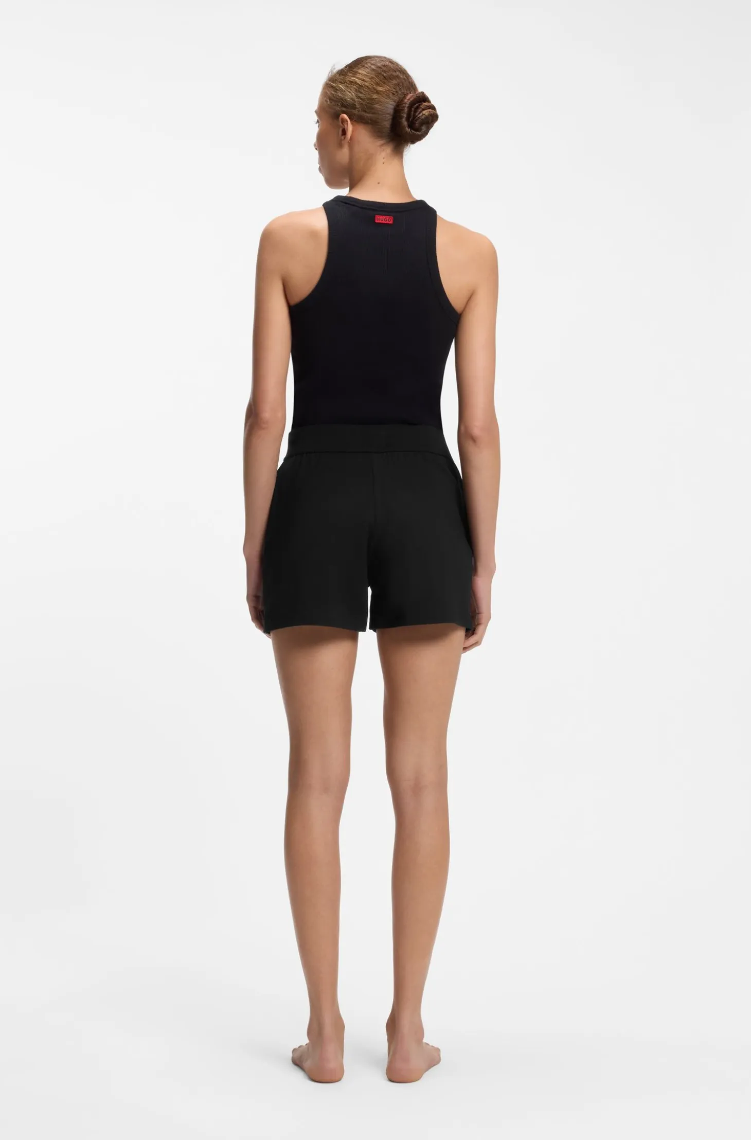 Logo-print shorts in stretch fabric