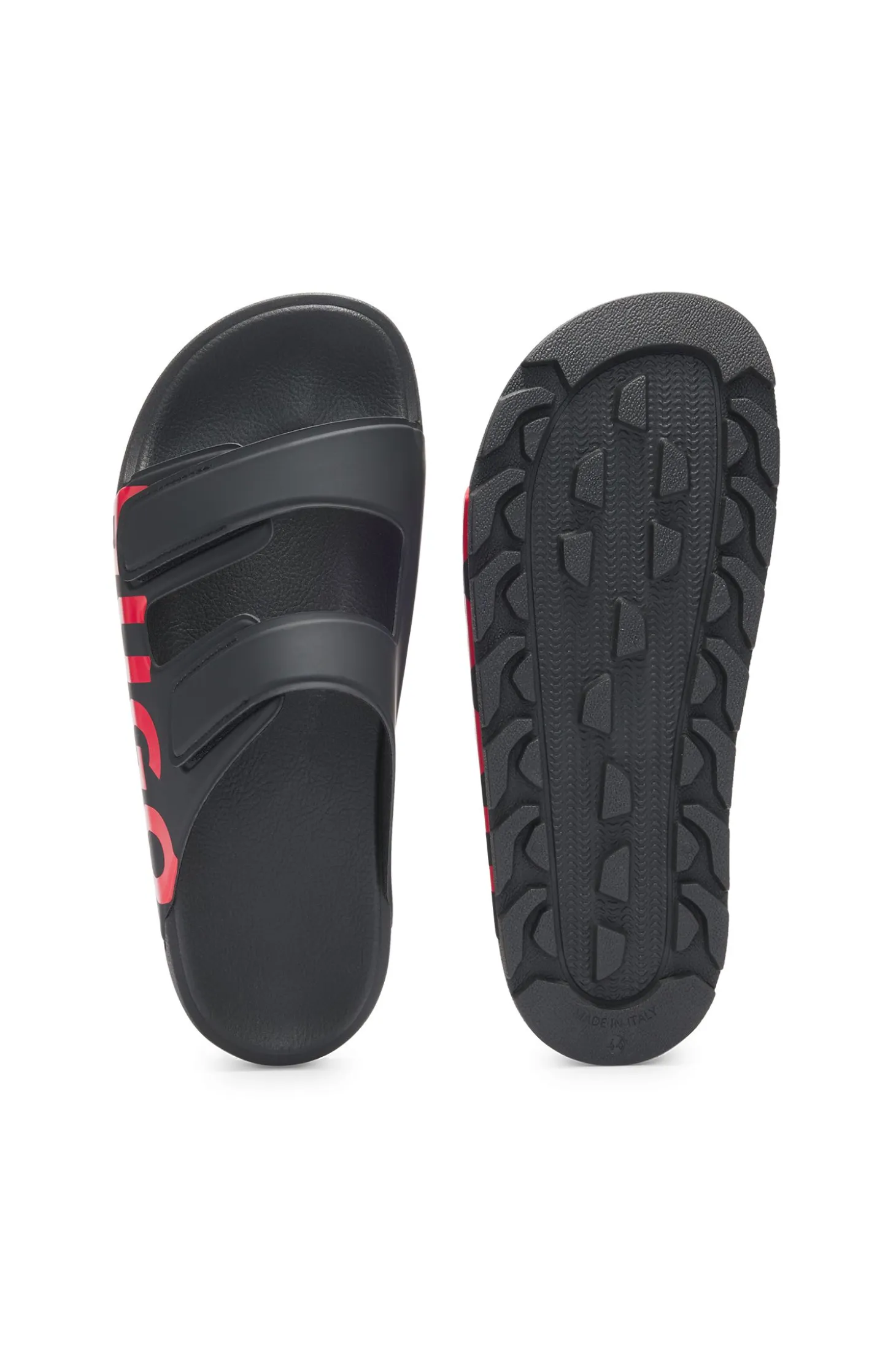 Logo sandals with double touch-closure straps