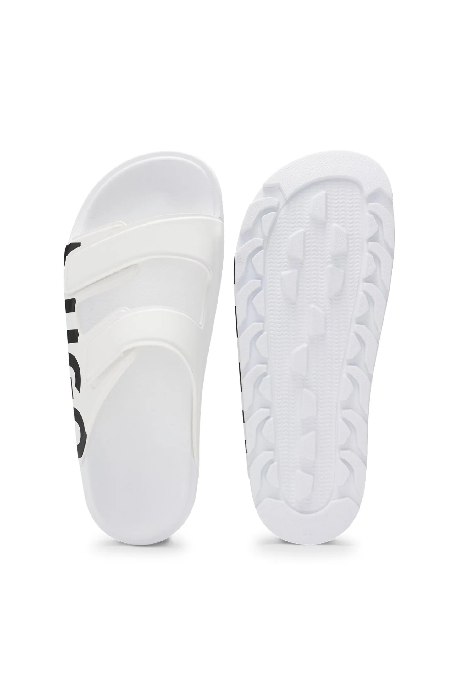 Logo sandals with double touch-closure straps