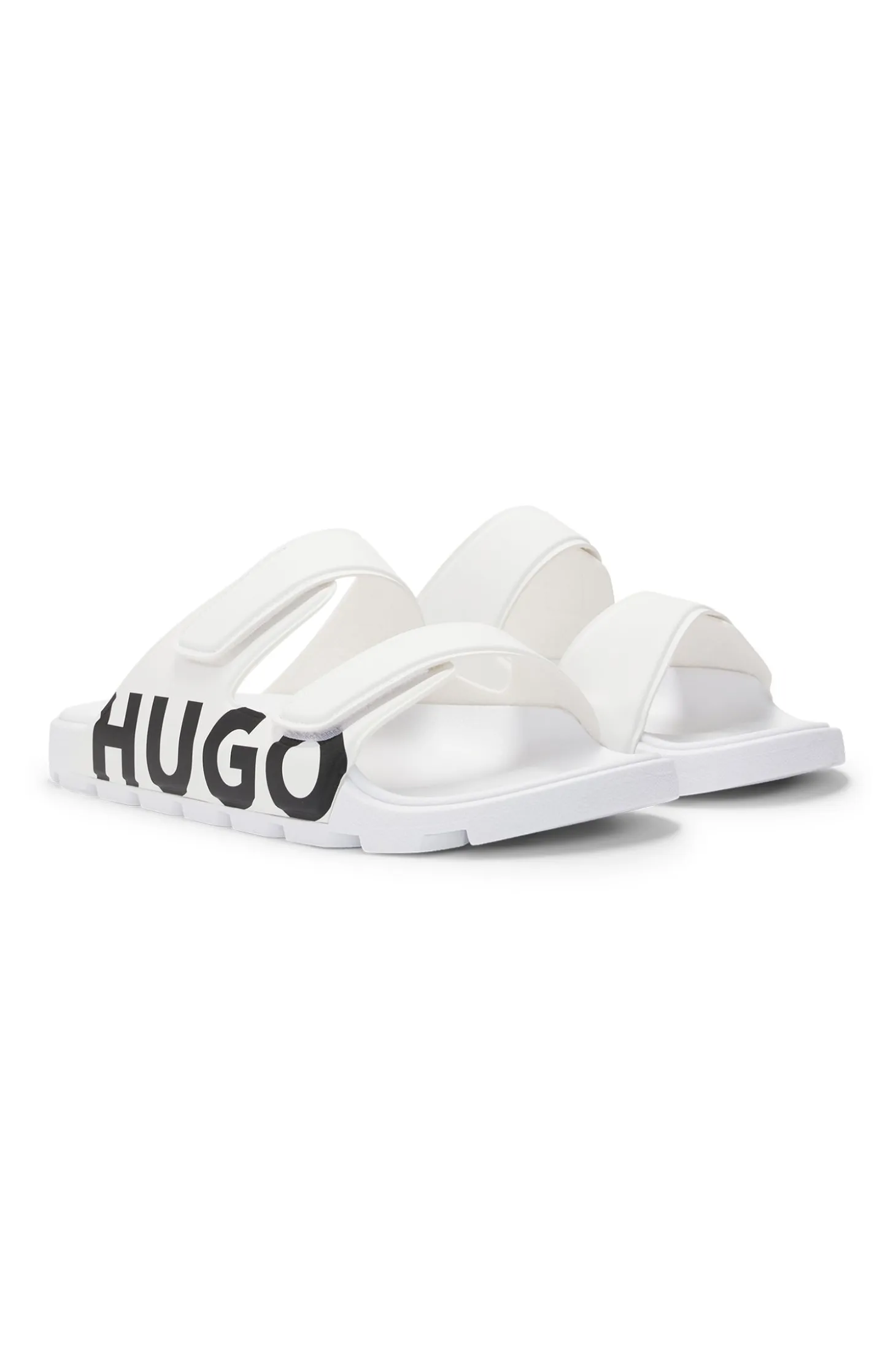 Logo sandals with double touch-closure straps
