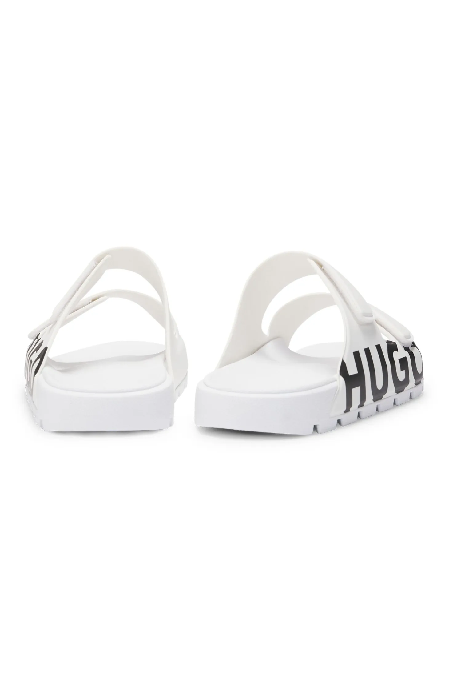 Logo sandals with double touch-closure straps