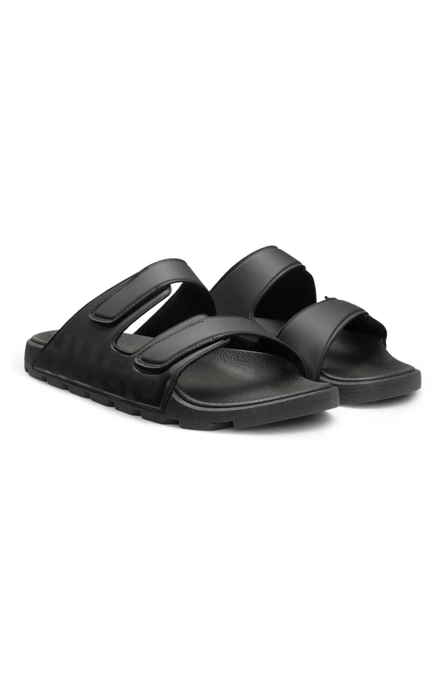 Logo sandals with double touch-closure straps