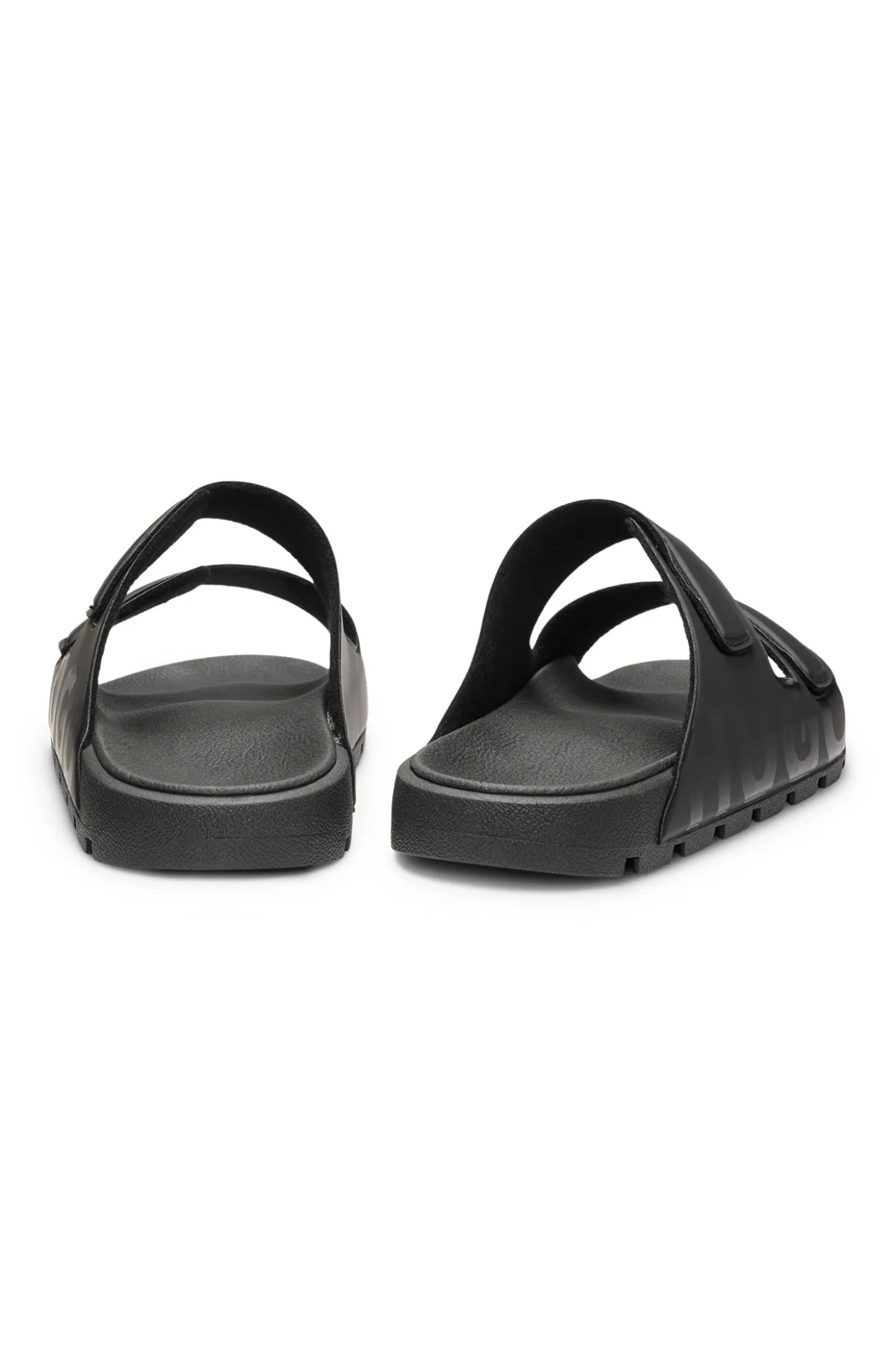 Logo sandals with double touch-closure straps