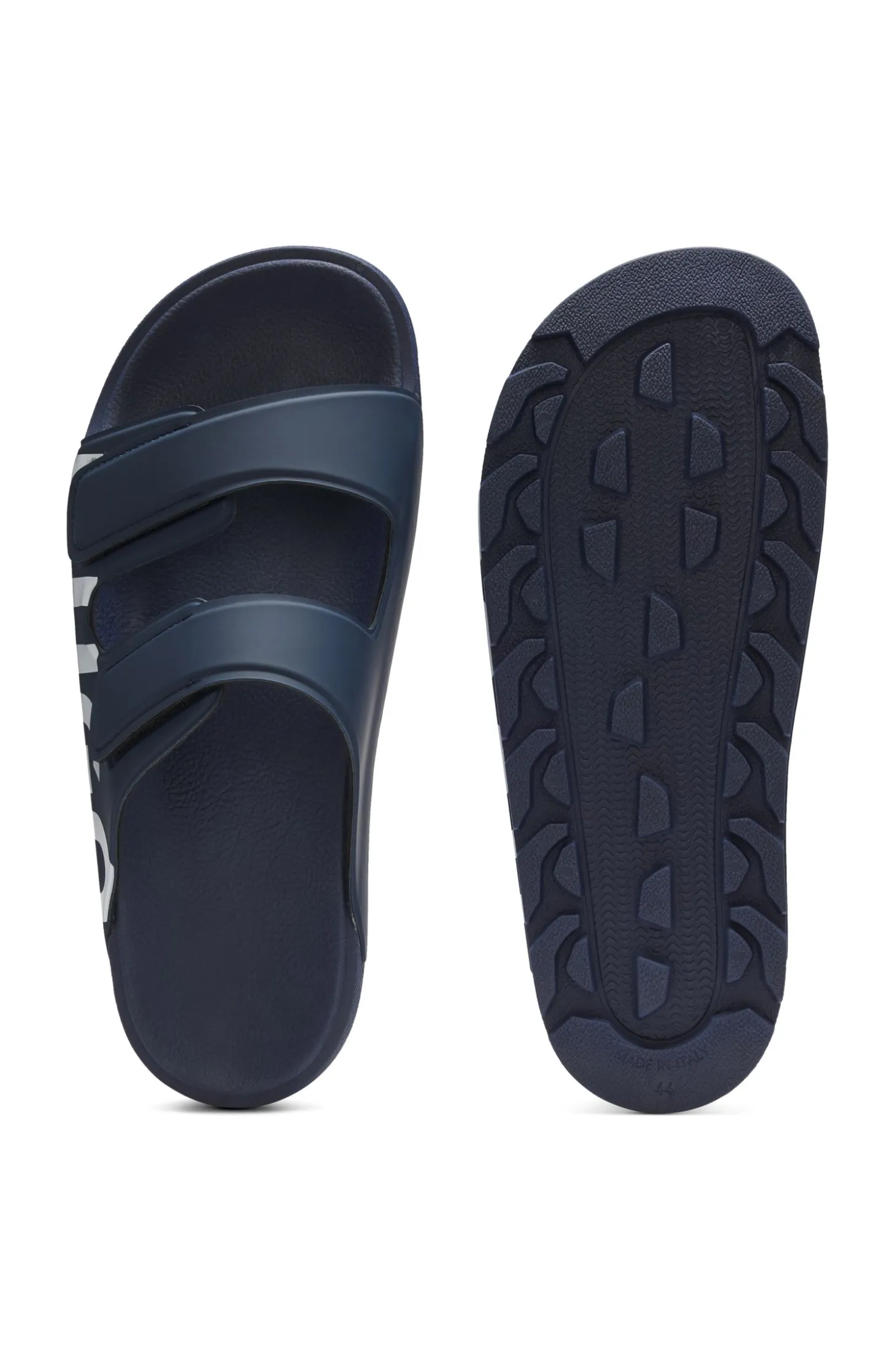 Logo sandals with double touch-closure straps