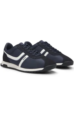 Logo trainers with faux suede trims