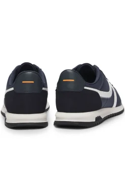 Logo trainers with faux suede trims