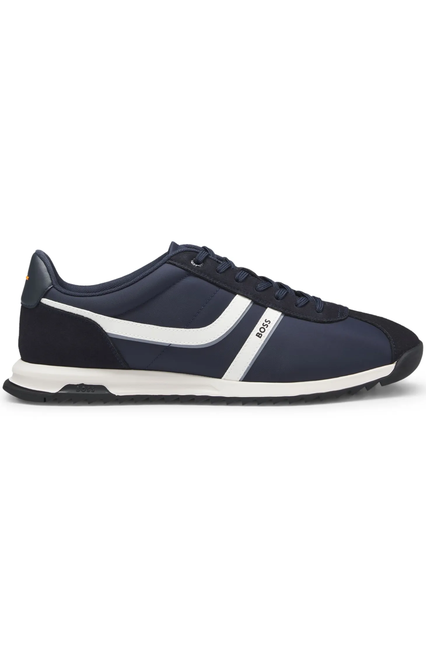 Logo trainers with faux suede trims