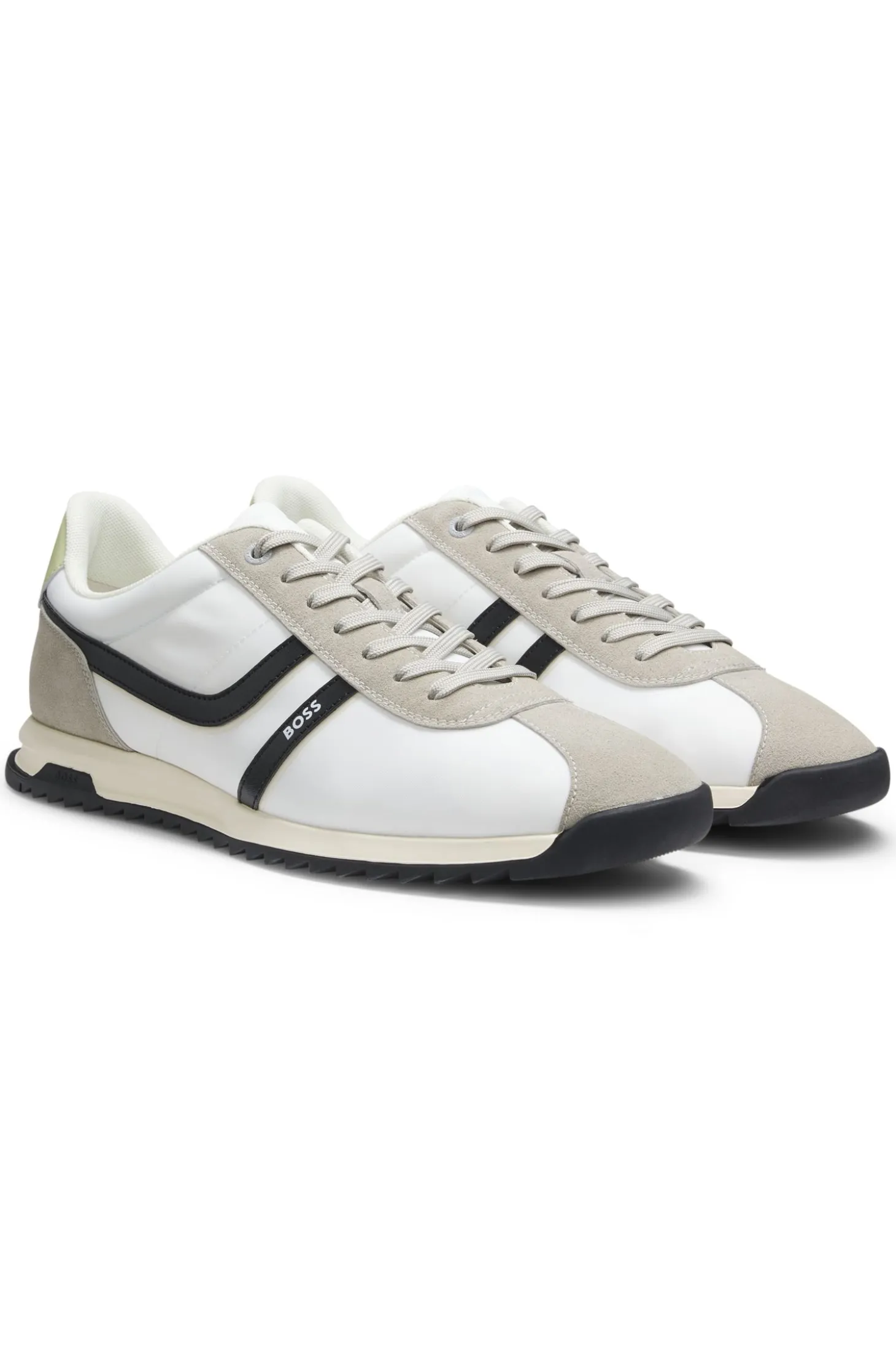 Logo trainers with faux suede trims
