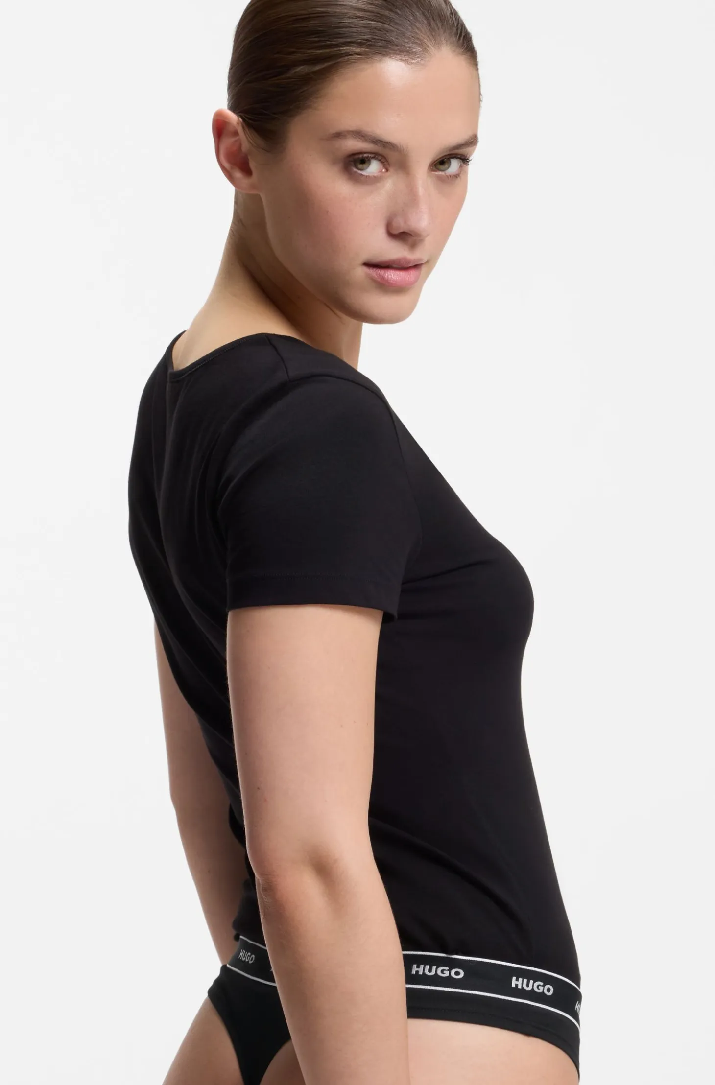 Logo-waistband briefs in stretch cotton