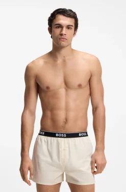 Logo-waistband pajama bottoms in soft cotton