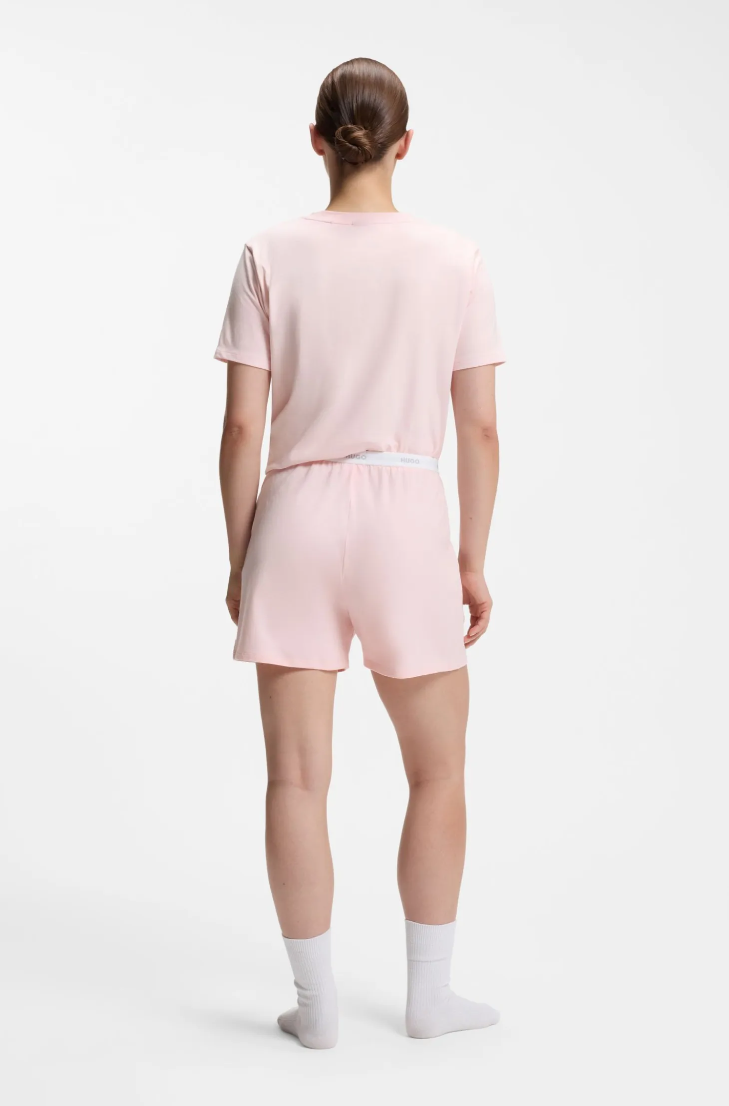 Logo-waistband pyjama shorts in stretch-cotton jersey