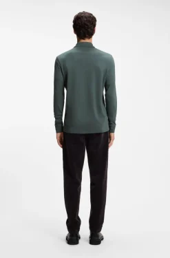 Long-sleeved polo shirt in cotton with logo detail