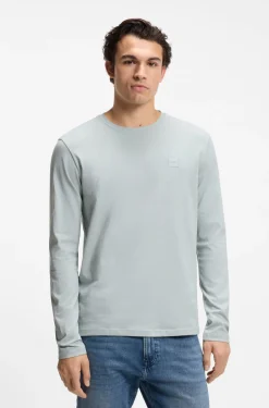 Long-sleeved T-shirt in cotton with logo patch