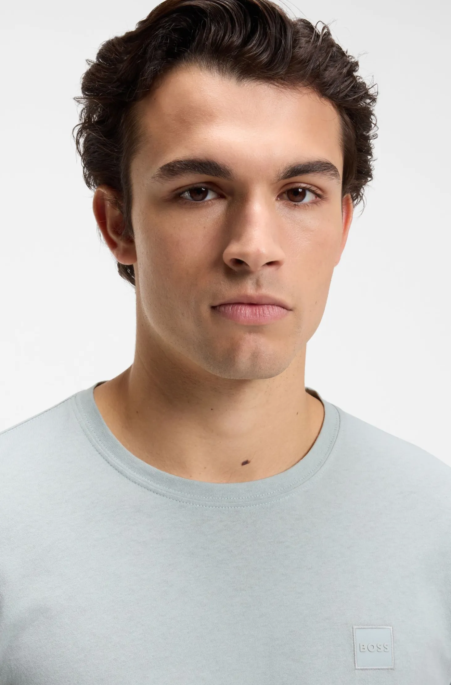 Long-sleeved T-shirt in cotton with logo patch