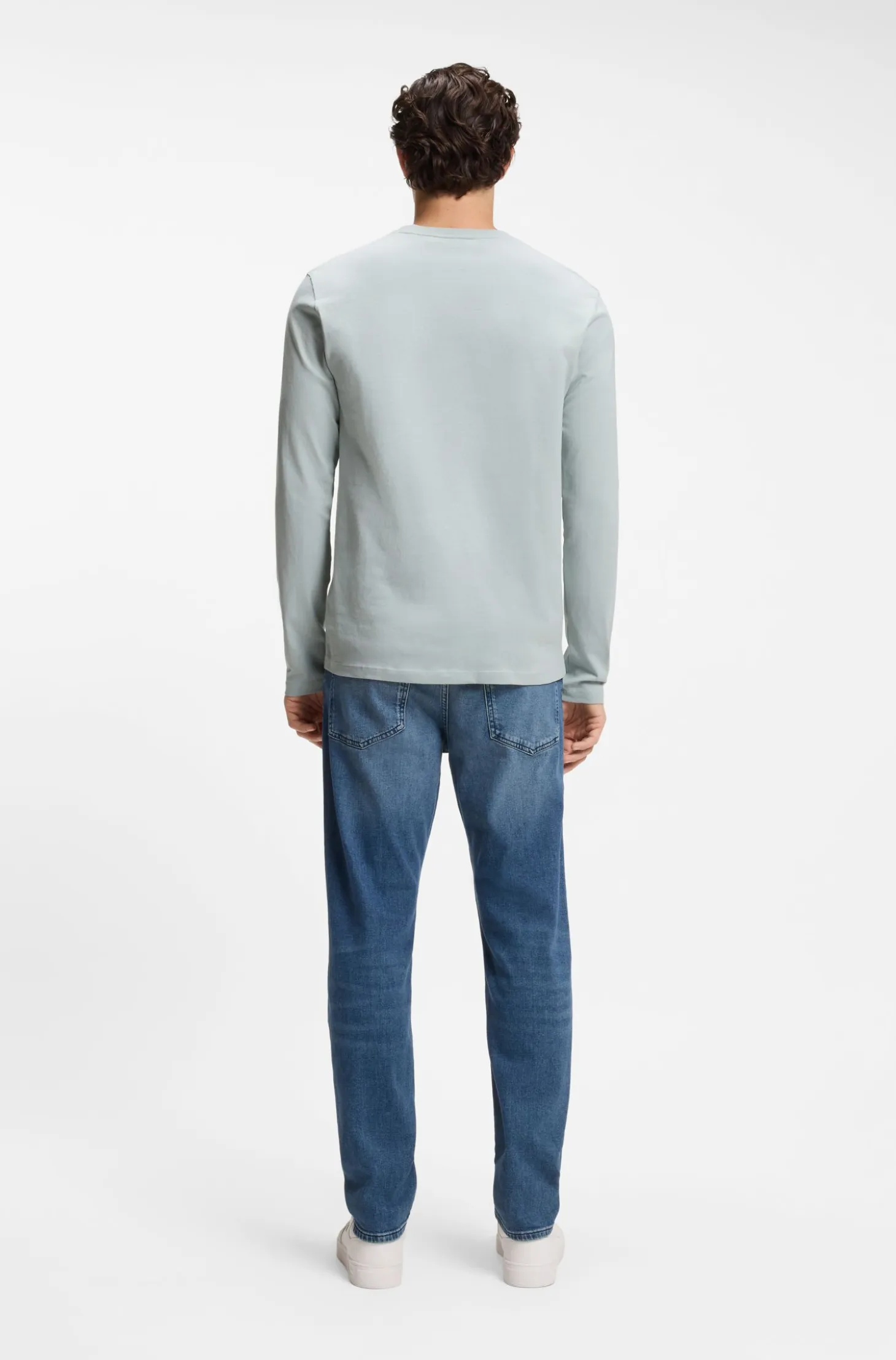 Long-sleeved T-shirt in cotton with logo patch