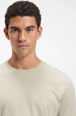 Long-sleeved T-shirt in cotton with logo patch