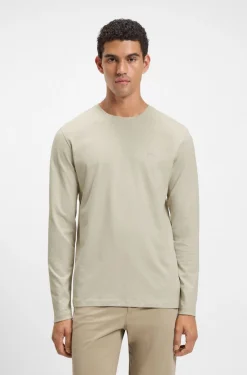 Long-sleeved T-shirt in cotton with logo patch