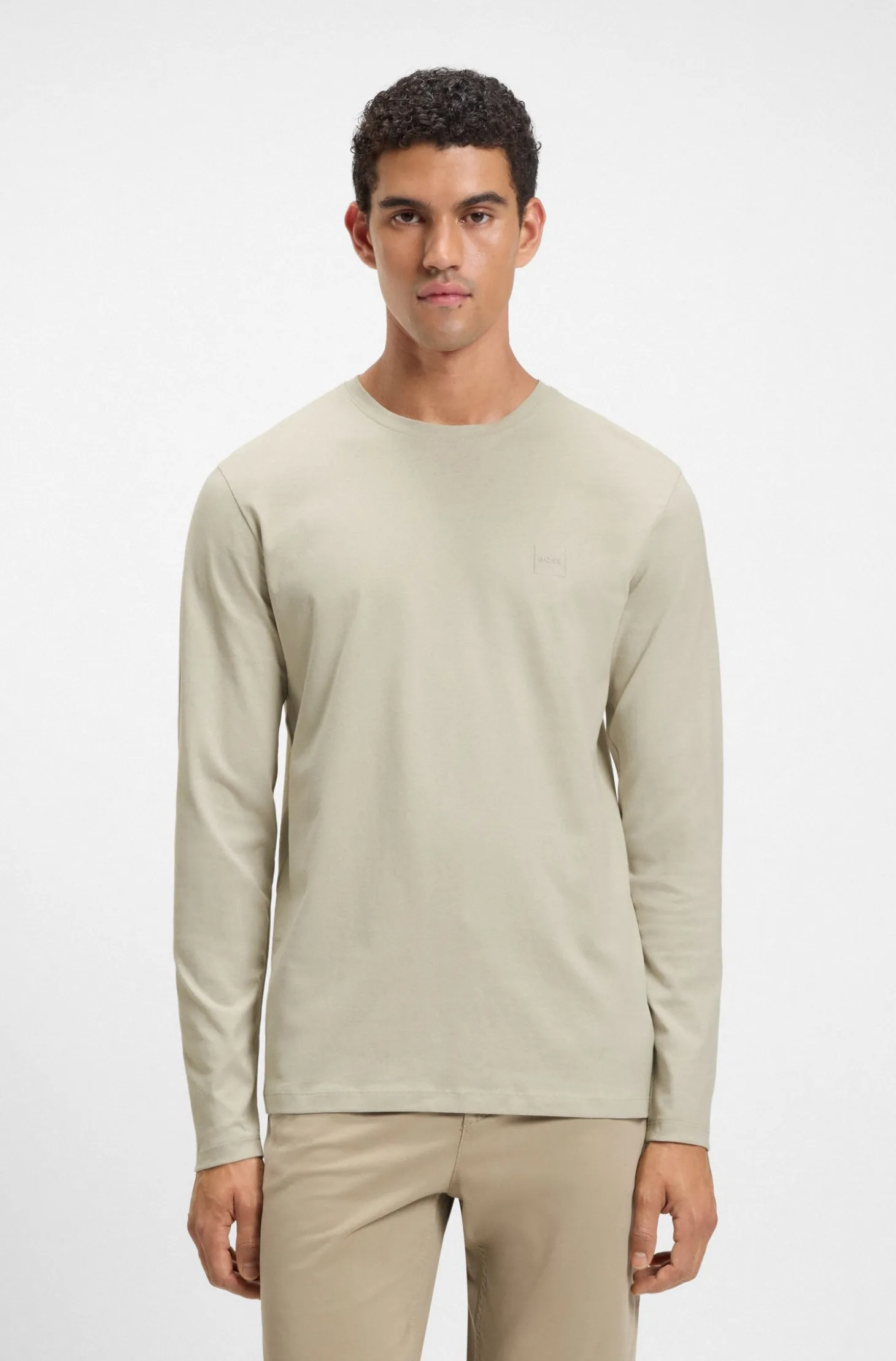 Long-sleeved T-shirt in cotton with logo patch
