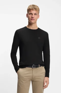 Long-sleeved T-shirt in cotton with logo patch