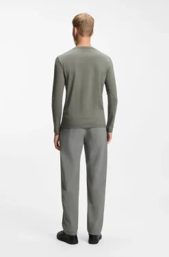 Long-sleeved T-shirt in cotton with logo patch