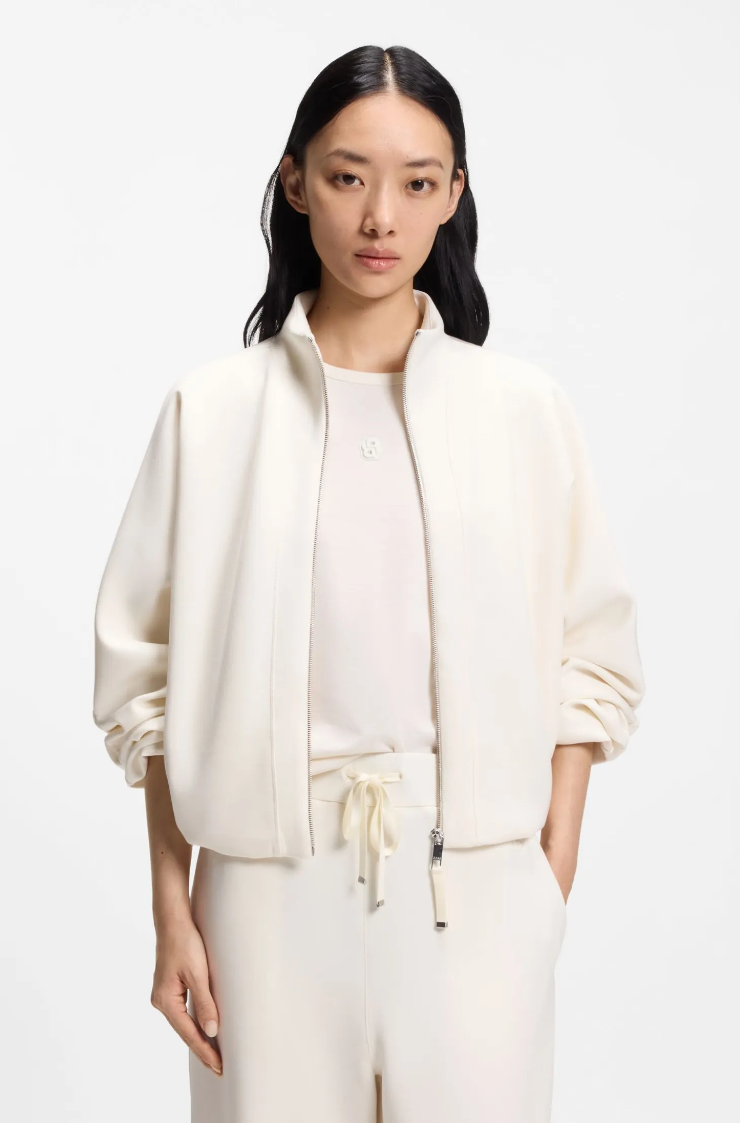Loose-fit bomber jacket in stretch jersey