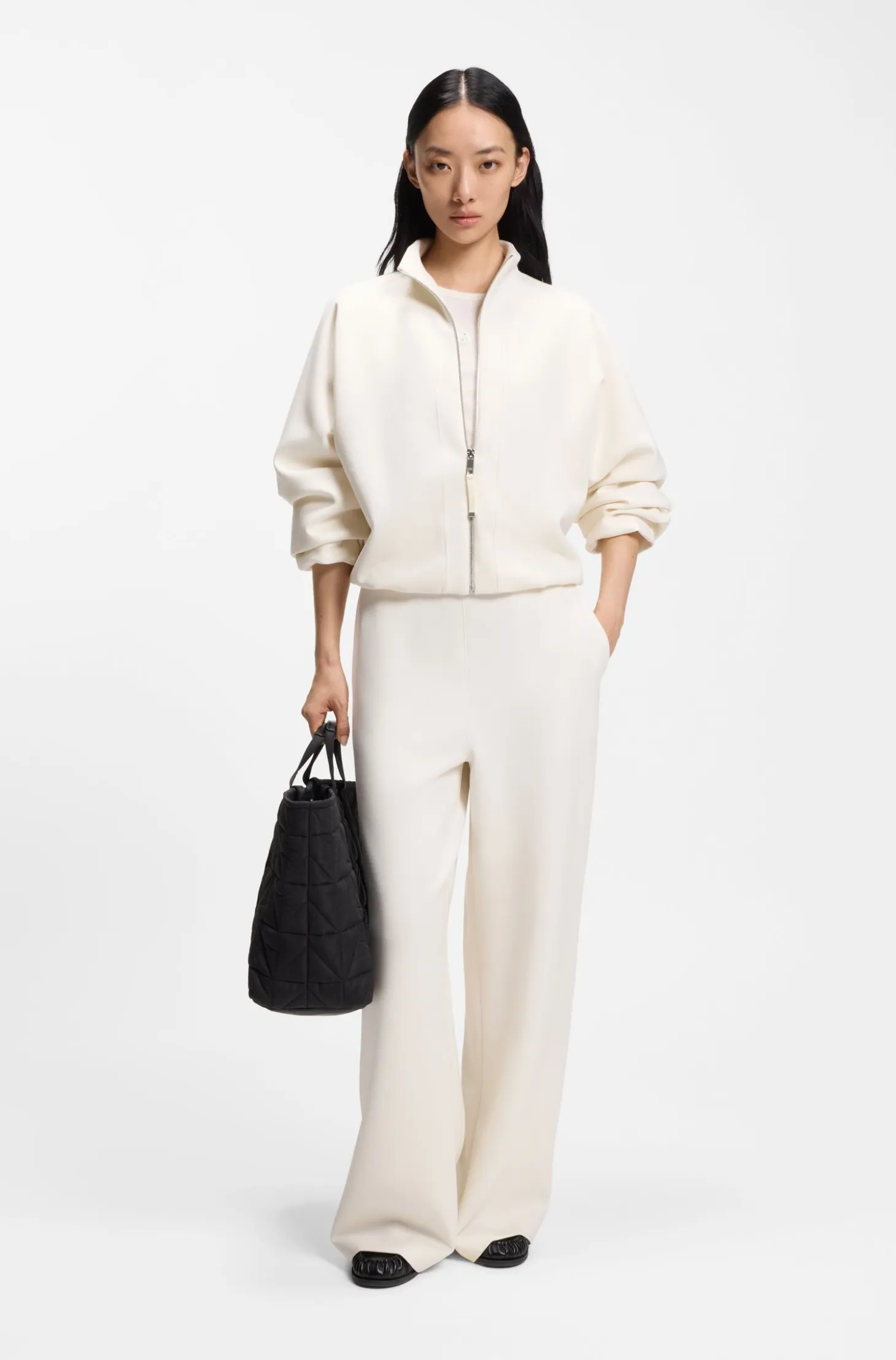 Loose-fit bomber jacket in stretch jersey