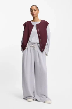 Loose-fit cotton-blend sweatshirt with raw-cut edges